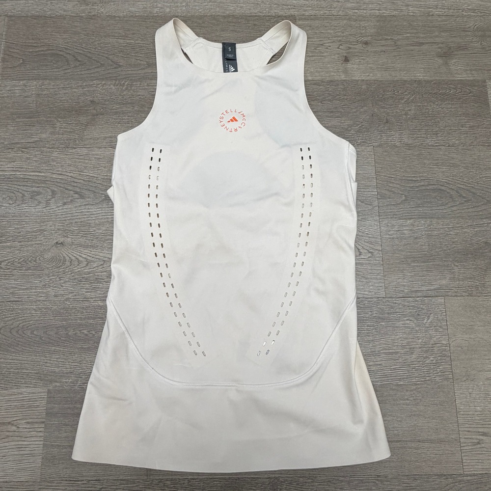Adidas by Stella McCartney Tank Top Womens S White Open Back Racerback Running
